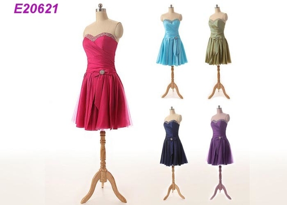 Kleding van de chiffon de Purpere Cocktail voor Huwelijken, de Kleding van de de Lengtecocktail van de Damesknie